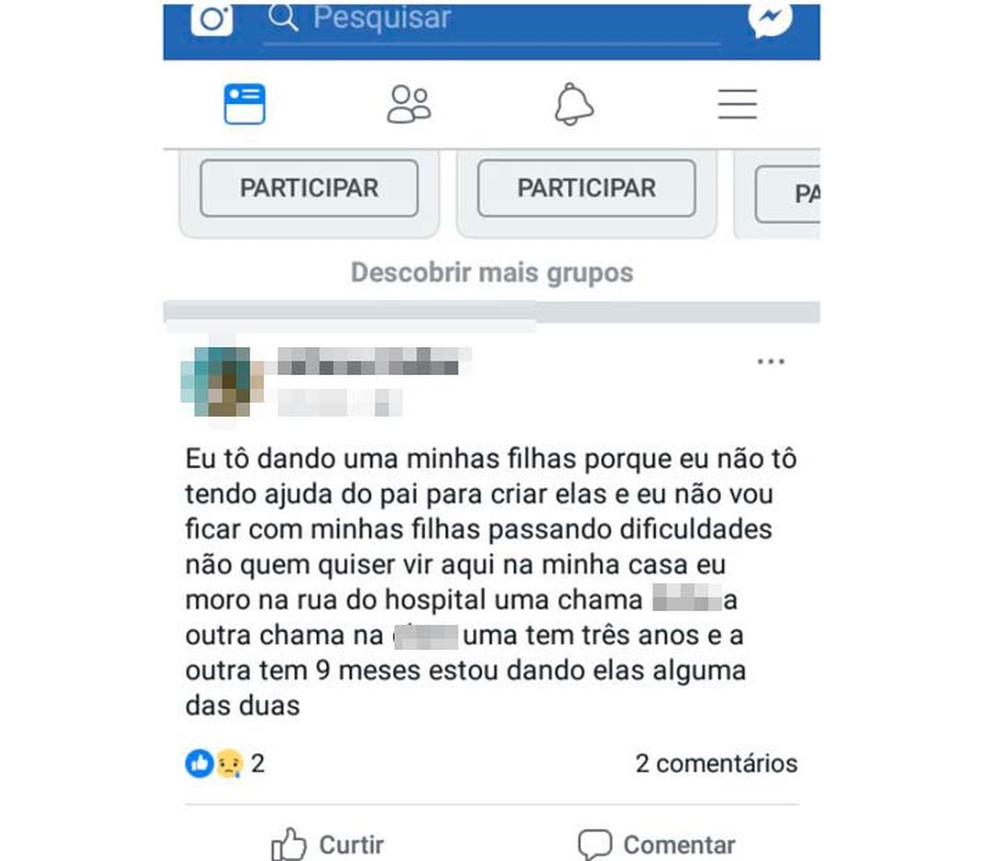 Sem dinheiro, mulher anuncia doação de filhas na web | WSCOM