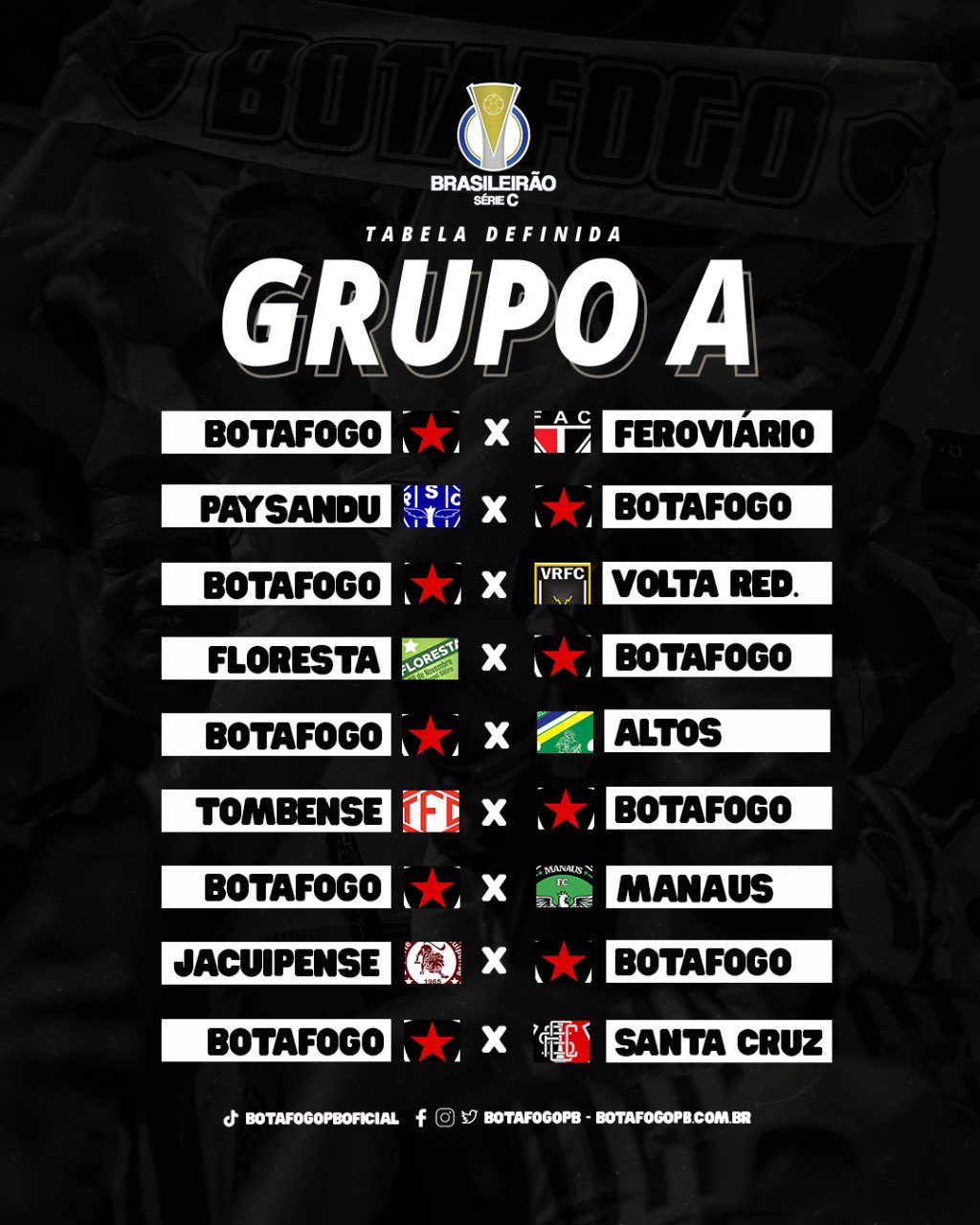 Divulgada tabela da Série C 2021; veja jogos do Botafogo, representante da  Paraíba - WSCOM